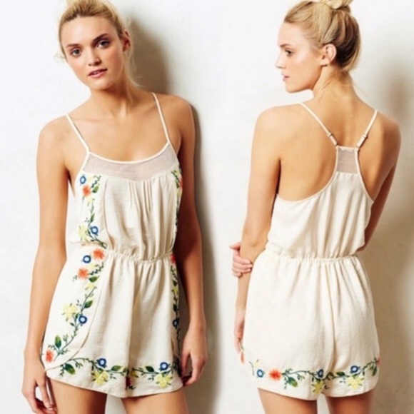 Eloise | Cream Embroidered Romper - Picture 1 of 7